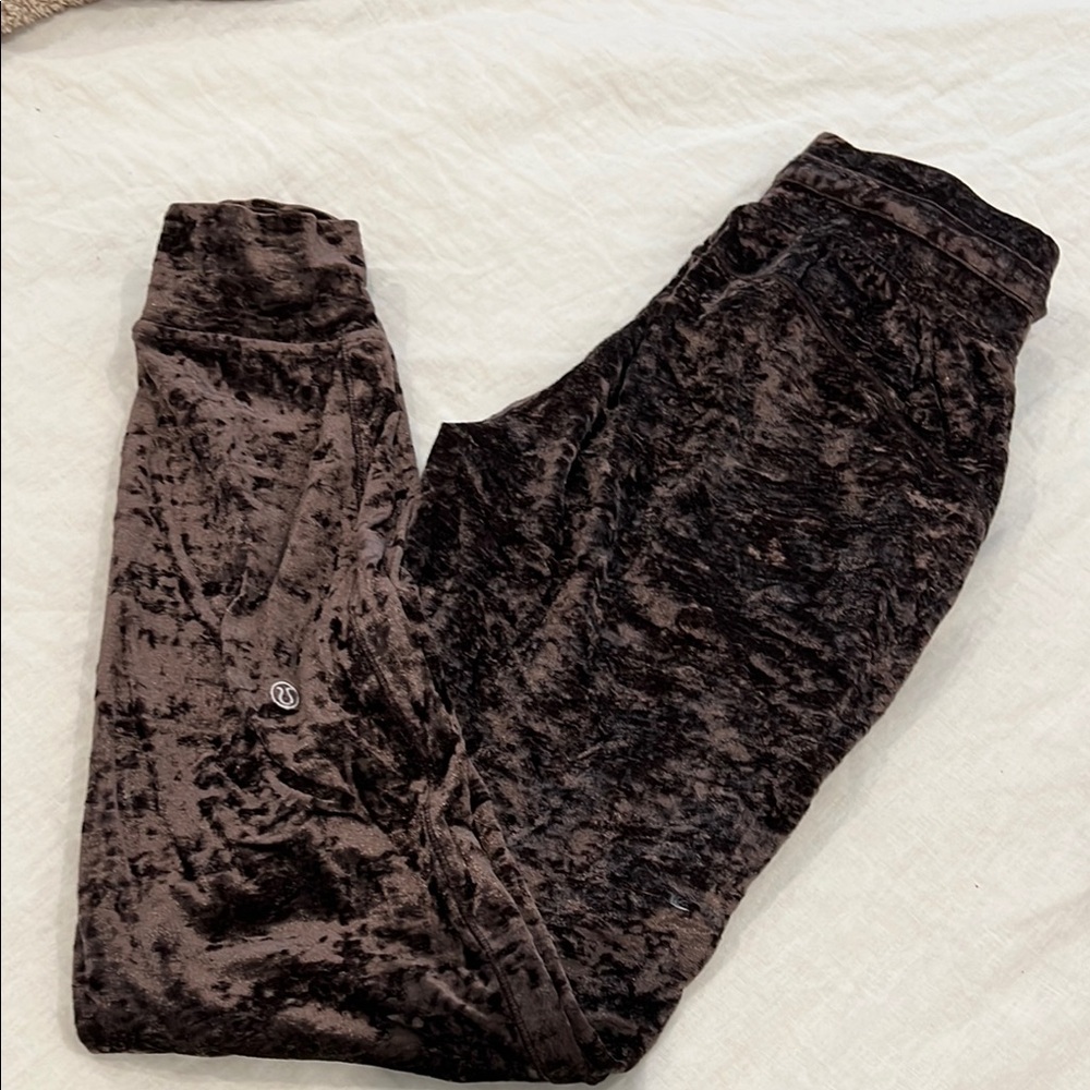 Crushed velvet lulu joggers